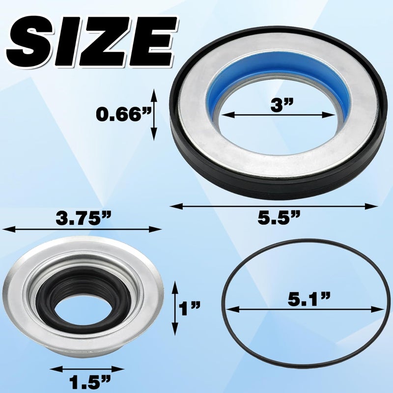 Sporthfish Front Axle Knuckle Tube Seal Kit for 2005-2019 Ford F250 F350 F450 F550 with Dana Super 60, #2017426 Inner Knuckle Seals, #2014835 Outer Tube Oil Seals, #54983 Vacuum Seal O-Rings, 6PCS - Image 4